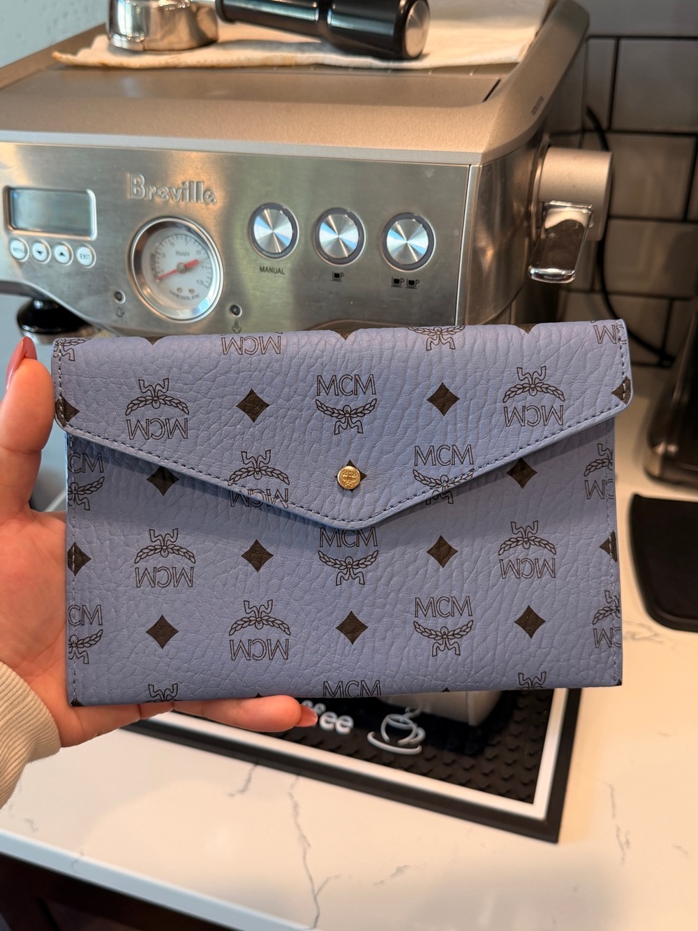 MCM Blue and Black Monogram Envelope GWP